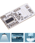 Microwave Sensing Module For Garage Lighting And Building Automation, Compact Single Board Motion Detector With High Frequency Transceivers For Space Constrained Installations, Suitable For Security, Outdoor And Commercial Residential Use, white PCB