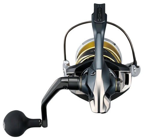 Front view of Stella SW D Spinning Reels For Saltwater Fishing With XX Tough Drag Technology Beefed Up Drag Big 6000 Size Power Smooth Retrieve