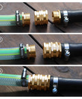 Garden Hose Adapter Female To Female 3/4 Inch GHT Brass Connector, Double Female Hose Fittings With Washers And PTFE Tape, rustproof, installed between two hoses