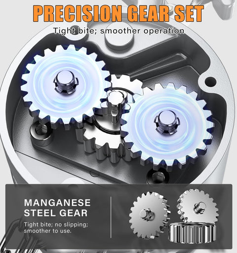 Close-up of precision gear set in Beefy Aluminum Alloy Hand Chain Hoist 1 Ton Capacity 2200 Lb Portable 10 Ft Dual Brake Chain Block