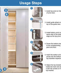 Usage steps for Door Hardware Repair Kit 2 Pack for bifold sliding closet pocket and barn doors with top and bottom brackets, pivot install.