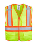 High Visibility Safety Vest With Pockets For Construction Pros ANSI Class 2 Type R Reflective Vest 360 Degree Reflectivity 2 Inch Two Tone Tape Breathable 100 Percent Polyester Mesh Not FR Yellow Size Large