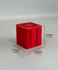 Pro Grade Label Dispenser Storage Box For Desk Organization, Space Saving Label Organizer Container For Home Office, Kitchen, Retail And Workshop, Easy Access Label Holder And All In One Storage Solution, red plastic 4.7x4.5x4.4 cm