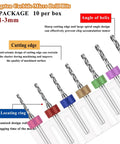 30Pcs Micro Drill Bit Set For Dremel And CNC Tools Tungsten Carbide Spiral Flute Bits 0.1mm to 3.0mm displayed with labeled features