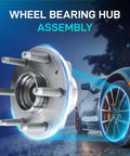 Front Wheel Bearing And Hub Assembly For 2007 To 2014 Cadillac Escalade ESV EXT 4WD AWD And 2007 To 2013 Avalanche Silverado 1500 Suburban 1500 Tahoe Heavy Duty Front Hub Replacement with car wheel background