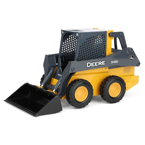 John Deere 318E Skid Steer Loader Dope Mini Toy Model With Tilting Bucket And Raising Boom Realistic Detailing And Treaded Rubber Tires