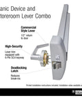 Built Tough Aluminum Rim Panic Exit Device With Storeroom Lever Trim Handle Easy Grip Operation Reversible Left Or Right Hand Swing Fits 36 To 42 Inch Doors For Secure Entry with high-security features.