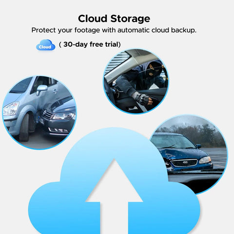 Dash cam footage shows car accident, thief in car, and wet road for 4G LTE Wireless Dash Cam With Front And Interior Cameras.