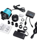 Beefy 1250 GPH DC 24V Aquarium Pump With Controller components spread out on a white surface