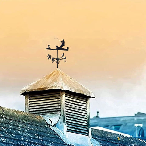 Weather Vane Roof Mount Kit For Outdoor Decor, Wind Direction Indicator With Stand, Barnyard Yard Ornament For Farmhouse Backyard, Lawn Decor For Garage Or Patio, Easy Install And Weatherproof