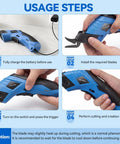 Rechargeable Electric Scissors USB Cordless Fabric Cutter For Cardboard Craft Sewing & Home Projects Lightweight Power Tool steps to operate