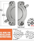 Heavy Duty Zinc Alloy Table Leaf Locks Rotating Latch Hardware Lock dimensions 3.03x2.52 inches for secure table connections.