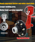 Comparison of old and upgraded steel plate models for Two Pack Shipping Container Wheels With Eight Lug Configuration And Axle Ratchet Tie Down System For Moving Empty 20 To 40 Foot Marine Containers Marine Container Accessories Each Unit Certified To Support Up To 8800 Pounds in front of stacked containers.