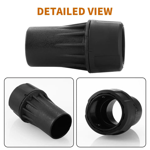 Top Shelf Universal Quick Connect Adapter for DeWalt Dust Extractors showing detailed view, black ABS material for tools.