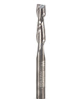 Heavy Duty Spiral Upcut Straight Router Bit With 1/4 Inch Cutting Diameter And 1/4 Inch Shank shown from side view, solid carbide material.