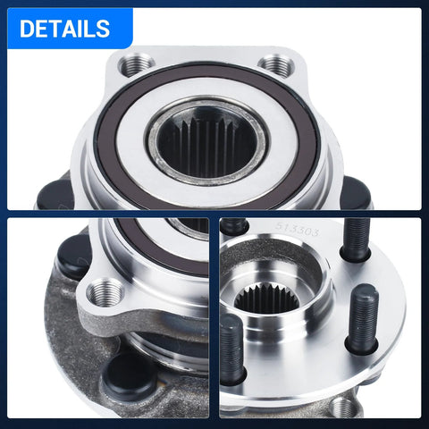 Front Wheel Bearing Hub Assembly 513303 for Subaru Forester Impreza XV Crosstrek Outback Legacy, 5-lug with ABS features.