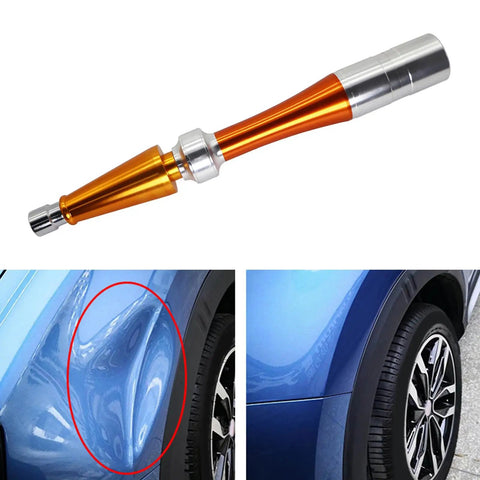 Heavy Duty Dent Repair Puller Kit With Slide Hammer for auto body dents and paint chips on blue car panel.