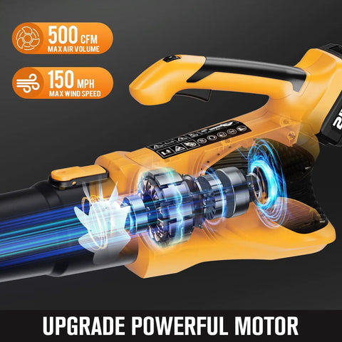 Cordless Leaf Blower 21V Lightweight Yet Powerful Electric Blower With Two 4Ah Batteries And Fast Charger, motor detail
