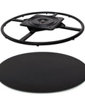 24 Inch Recliner Swivel Base Conversion Kit For Chairs With Round Ring And 10 Inch Square Rotating Plate With Ball Bearings And EVA Mat To Turn Your Chair Into A Slick Swivel, black steel and EVA mat
