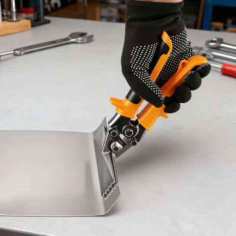 3 Inch Sheet Metal Hand Seamer Pro Grade Bending Tool With High Hardness CRV Steel Straight Jaw And Ergonomic TPR Handle in use