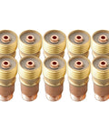 Pro TIG Gas Lens And Collet Combo Kit With 20 Stubby Ceramic Cups And 3/32 Inch Inserts For WP17 18 26 DB SR Torches showing 10 gold gas lens collets.