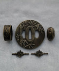 DTZH19 to DTZH48 Alloy Tsuba Fuchi Kashira Menuki Set for Japanese Samurai Sword, bamboo design, alloy material