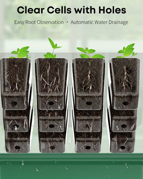 All-In-One Seed Starter Kit With 120 Cell Trays And 4 Inch Humidity Domes, Includes 10 Starter Trays, Planting Tools And Labels, Indoor Seedling Germination Trays, Reusable Seed Starting Trays For Quick, Easy Home Gardening