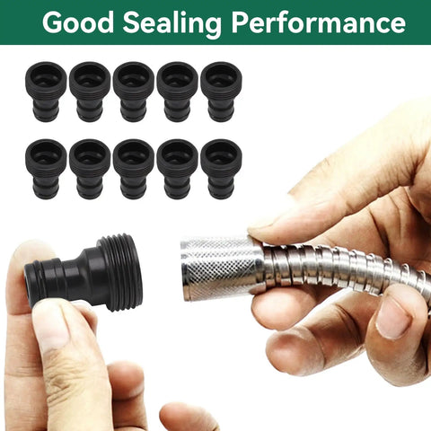 Garden Hose Quick Connect Fittings Set Must Have 10 Pcs Water Hose Connectors Quick Connectors Tap Adapters in hand.