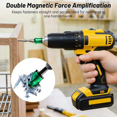 Drill with magnetic screw holder ring securing screws, 3 Pack Magnetic Screw Holder Ring For Drill Bits And Hex Drivers, Universal Tool