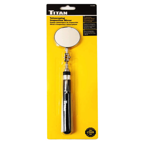 Packaging of Telescoping Inspection Mirror With 2 Inch Round Mirror, Extends From 9.5 To 28.5 Inches, Five Section Stainless Steel Shaft