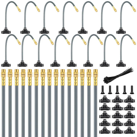 360 Degree Adjustable Drip Irrigation System with Bendable Misting Nozzles, Auto Garden Watering Atomizer Kit with 15 Nozzles