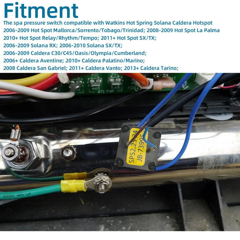Hot Tub Spa Pressure Switch Replacement For 73995 Caldera Solana Hot Spring Fits Spa Heater And Fixes Stop Heating Problems At A Fraction Of The Cost Easy Install Today, wired in spa heater