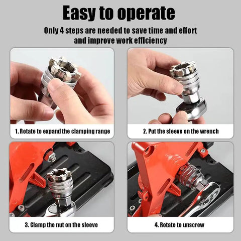 Steps to operate Multi Function Universal Socket Wrench Tool For 10mm To 19mm Nuts And Bolts, fits drill and wrench