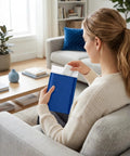 Person sealing a Blue 4x8 Bubble Mailers 100 Pack Self Seal Padded Envelopes Usable 4x7 Inner Size No Nonsense for shipping