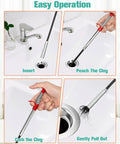 25 Inch Drain Clog Remover 7 Pack Takes The Headache Out Of Clogged Pipes Features Bendable Hair Snake Hooks For Sink Use.