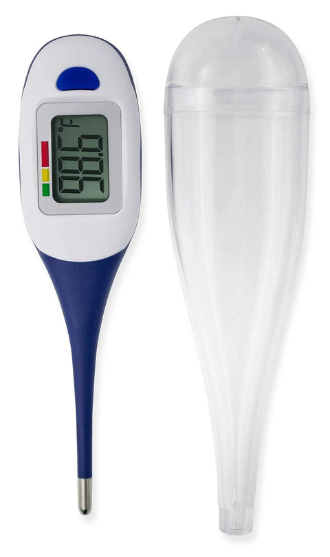 Large Face LCD Digital Thermometer For Adults And Kids With Fast 10 Second Fever Check And Instant Read Easy To Read Display Battery Included Perfect For Home Health Care, with case