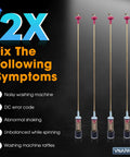 Upgraded Suspension Rod Kit For Samsung Washers DC97 16350V With Four Rods Ball Sockets And Dampening Components To Absorb Shock Reduce Tub Movement And Restore Stability Easy Install And Long Lasting Durability; four rods shown