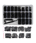 Hardcore 2040 Piece Metric Bolt Kit Hex Socket Screws M2 M3 M4 M5 Assortment in a clear storage tray with black zinc coated bolts.