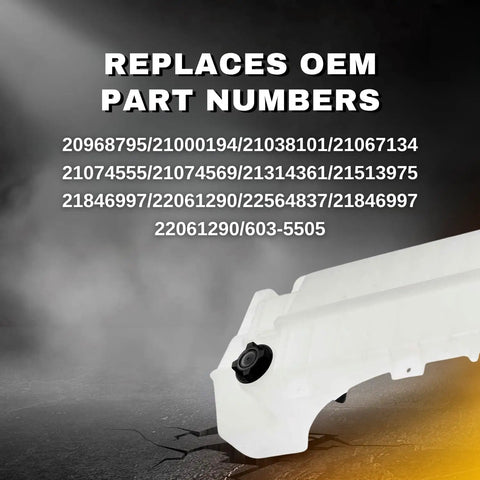 Heavy Duty Coolant Reservoir Tank Fits Volvo VNL VNM VHD 2008-2024 and Mack Pinnacle CXU CHU Anthem with OEM part numbers