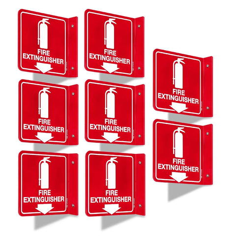 Fire Extinguisher Sign With Down Arrow 6 By 6 Inches Acrylic 8 Pack Includes Screws And Predrilled Holes Easy Install