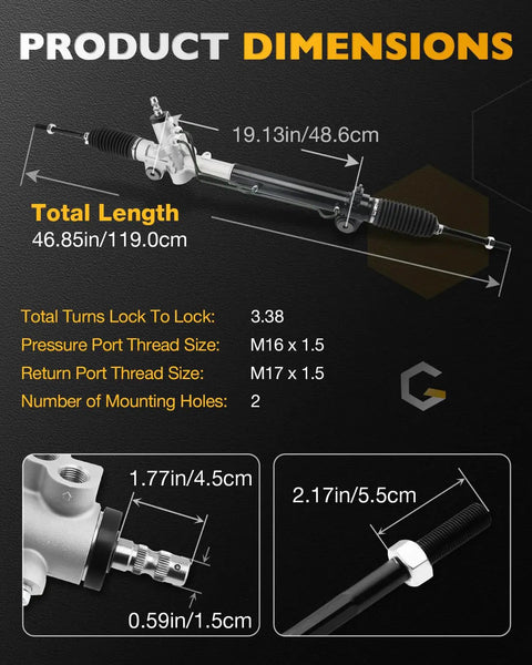 Power Steering Rack And Pinion Kit For 2004 To 2010 Toyota Sienna 3.3L 3.5L Hydraulic Steering Gear Assembly Replaces OE 26 2619 4550309250 4425008040 4425008041 4425008030 Easy Install Durable Performance