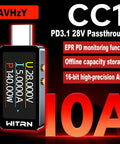 USB Type C Power Meter And USB Multimeter For Real Time Voltage And Current Readouts, 0 To 6A, 4 To 36V Test, LCD Display