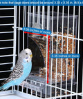 Top Tier No Mess Bird Feeder Set That Keeps The Cage Crisp Includes Cozy Perch And Crystal Clear Acrylic Hopper near parakeet.