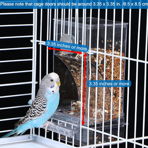 Top Tier No Mess Bird Feeder Set That Keeps The Cage Crisp Includes Cozy Perch And Crystal Clear Acrylic Hopper near parakeet.