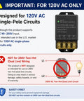High Power 30A WiFi Smart Switch 110V 120V 240V With App Remote And Timer; caution for 120V AC single-pole circuits only