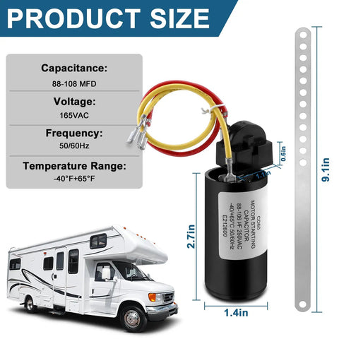 Universal Air Conditioner Hard Start Kit With Capacitor And PTC Relay For 11000 To 13500 Btu Units Game Changer For Older Compressor No Sweat Installation Peace Of Mind All Season Long