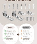 Bi-Fold Door Hardware Repair Kit 4 Pack For 7/8 To 1 Inch Track Includes Top And Bottom Pivots Brackets Guide Wheels And Mounting Fasteners DIY Friendly Replacement Parts Set For Folding Pocket Doors Barn Style Bi-Fold Closets components comparison with competitors