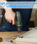Person using drill with 1/4 To 1/8 Collet Adapter Set For CNC Routers And Engraving Machines on a wooden surface