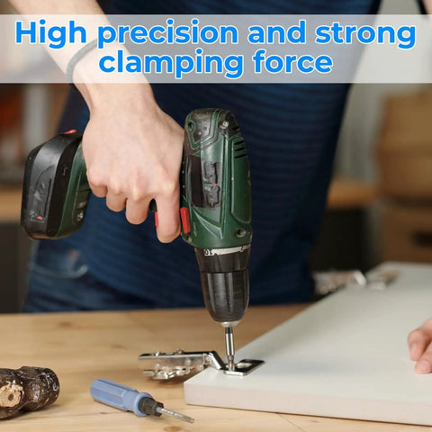 Person using drill with 1/4 To 1/8 Collet Adapter Set For CNC Routers And Engraving Machines on a wooden surface