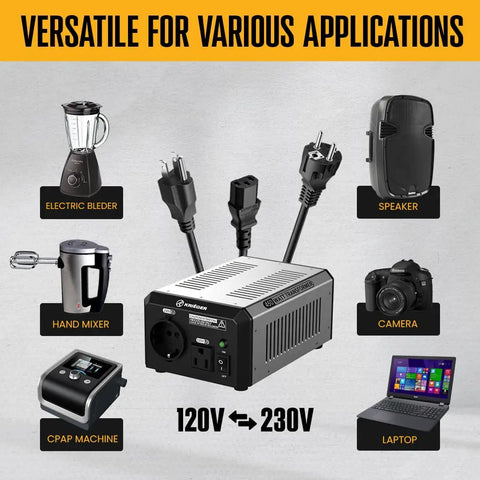 Beefy 450 Watt Voltage Transformer Step Up Down Converter 110 120V To 220 240V with various appliance compatibility